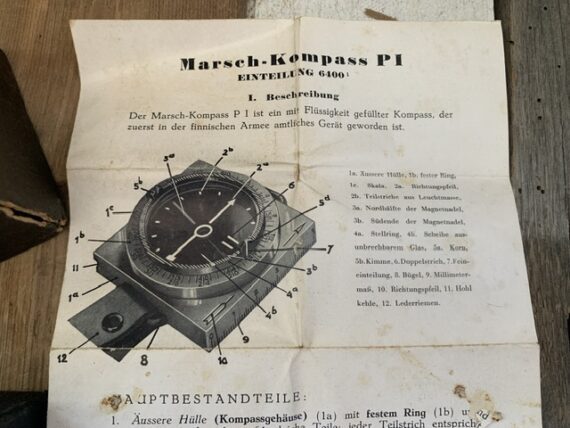 Physica March Compass P1 aka M/III 1944 Finland Germany Netherlands