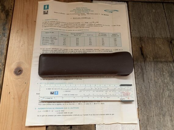 Graphoplex Gas de France pocket slide rule 1960 France