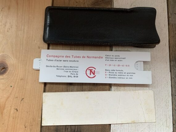 Graphoplex CTN metal tubes pocket slide rule 1960 France - Image 3