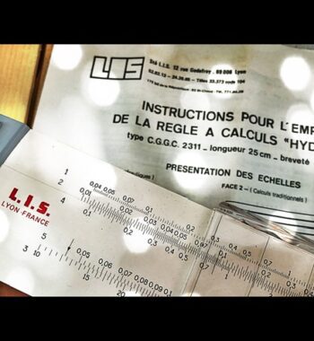 Graphoplex LIS CGGC 2311 HydroLog slide rule sleeve 1970 France