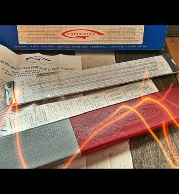 Graphoplex 691a Neperlog Hyperbolic slide rule complete set 1970 France