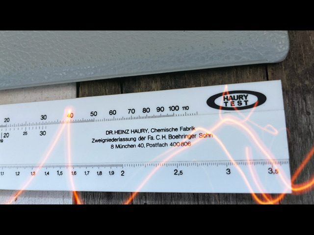 Haury test chemical slide rule 1960 Germany
