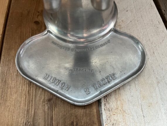 Mignon 2 cup moka pot OMG Italy 1950 red swing knob - Image 3