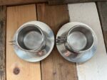2x Casalinghi STO espresso cup saucer set steel 1970 Italy - Image 5