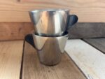 2x IKEA design espresso cup stainless steel black handle 1990 Sweden