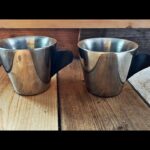 2x IKEA design espresso cup stainless steel black handle 1990 Sweden