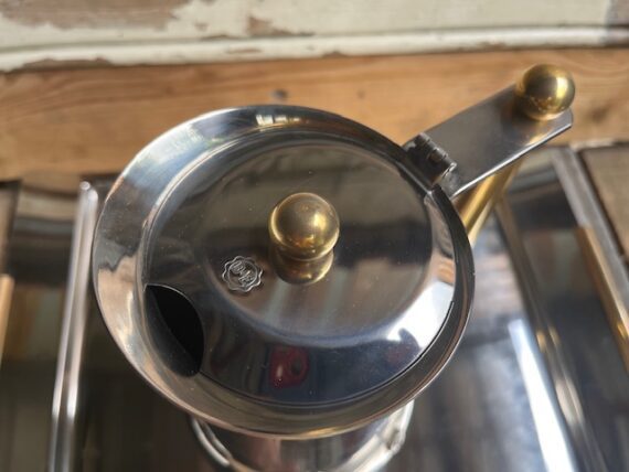 Guido Bergna Kitty Oro full coffee set stainless steel gold plated 1980 Italy - Image 8