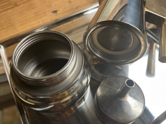 Guido Bergna Kitty Oro full coffee set stainless steel gold plated 1980 Italy - Image 9