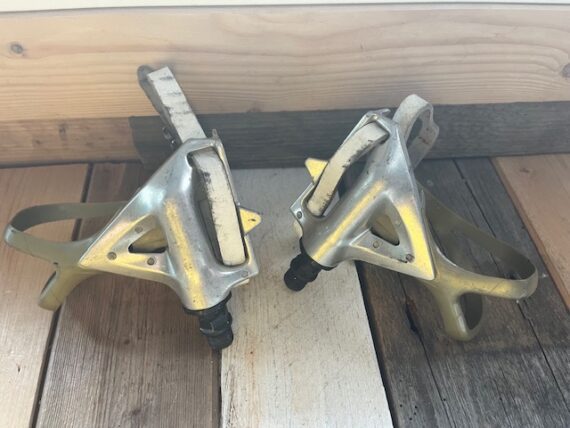 Shimano PD-A550 race bike pedals with toe clips 1990 Japan