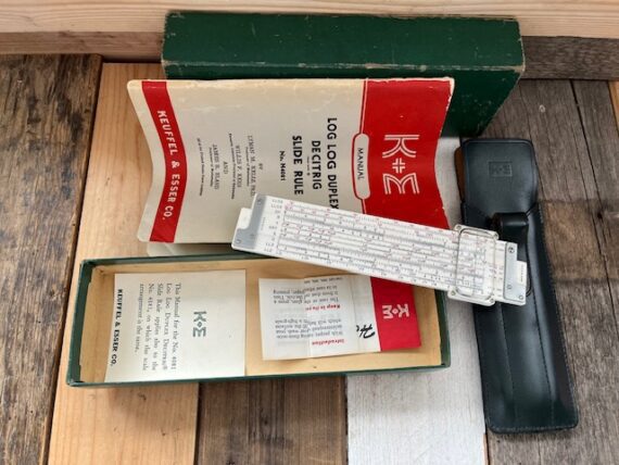 Keuffel Esser 4181-1C Pocket Duplex DeciTrig slide rule case 1960 USA