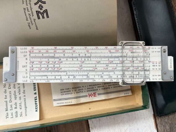 Keuffel Esser 4181-1C Pocket Duplex DeciTrig slide rule case 1960 USA - Image 4