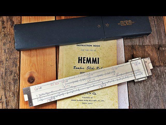 Sun Hemmi 256 electrical radio communication slide rule case manual Japan 1950