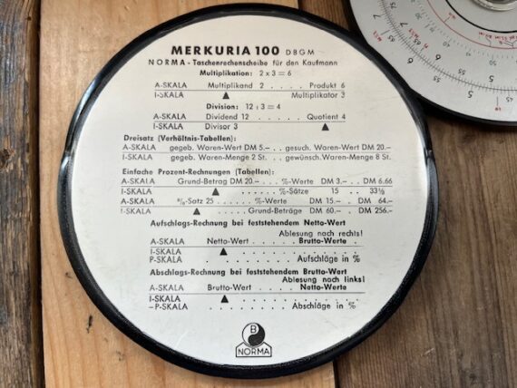 Norma Merkuria 100 circular slide rule full set 1970 Germany - Image 3