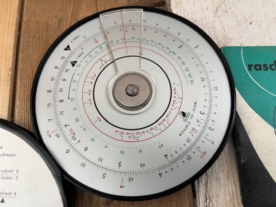 Norma Merkuria 100 circular slide rule full set 1970 Germany