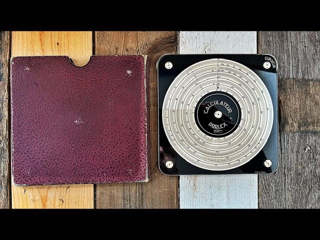 Graphoplex Roplex circular slide rule in case 1950 France