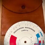Graphoplex Modele 62 circular slide rule in case Radiological 1960 France