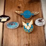 lot of 5x lapel pins badges Airways mid century various countries