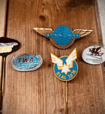 lot of 5x lapel pins badges Airways mid century various countries