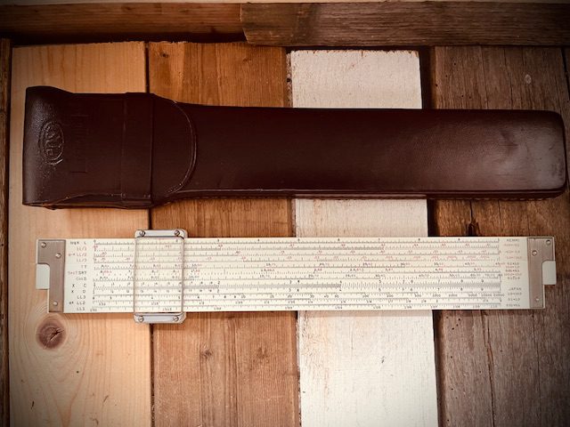 Post Hemmi Versalog II slide rule case 1960 Japan USA