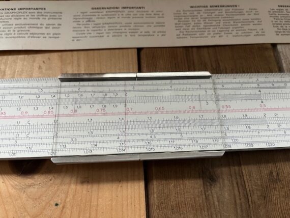 Graphoplex 6245 Electric 55cm 22″ slide rule box papers 1960 France