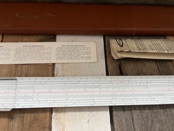 Graphoplex 6245 Electric 55cm 22″ slide rule box papers 1960 France - Image 7