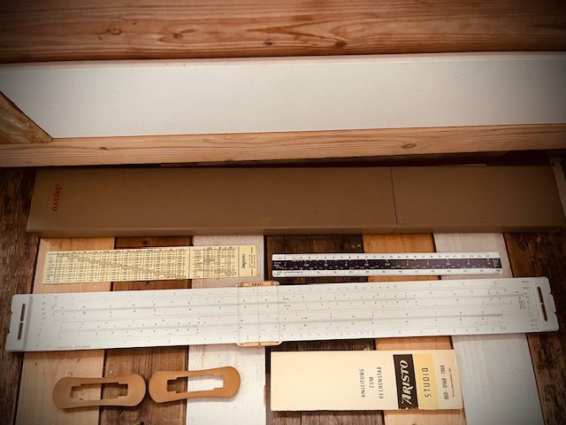 Aristo 1068 Studio 62cm 25″ slide rule full set 1960 Germany