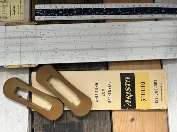 Aristo 1068 Studio 62cm 25″ slide rule full set 1960 Germany