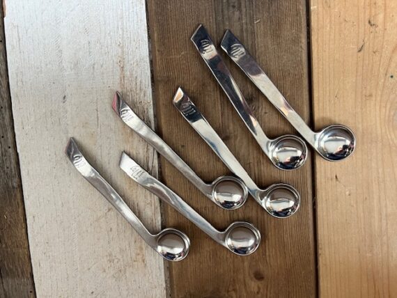6x Illy Gyro stainless steel design espresso spoon set 2000 Italy