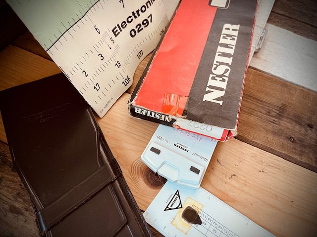 Nestler Electronic I slide rule 0297 full set 1970 Germany