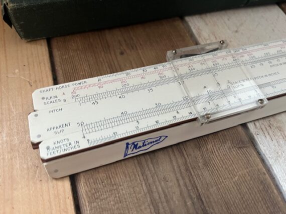 Thornton 3470/52 boat propeller British oil slide rule case 1950 England