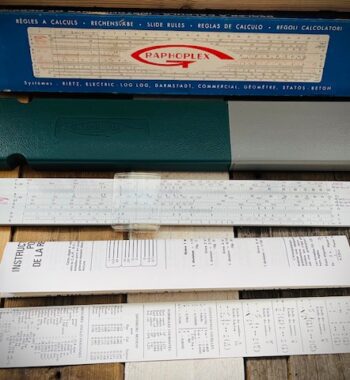 Graphoplex 694a Tecnilog duplex slide rule full set 1960 France