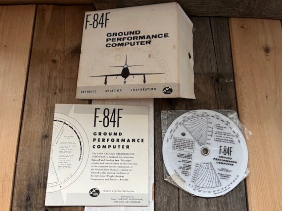 F84-F ground performance computer airplane circular slide rule 1954 USA - Image 3
