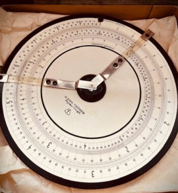 Emil Tröger 1R MIB wood circular slide rule full set 1930 Germany
