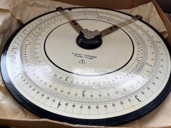Emil Tröger 1R MIB wood circular slide rule full set 1930 Germany - Image 8