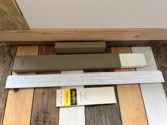 Aristo 1067U Darmstadt 55cm 22″ slide rule full set 1968 Germany - Image 2