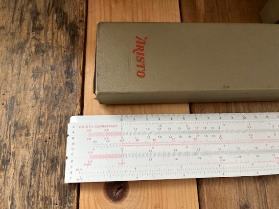 Aristo 1067U Darmstadt 55cm 22″ slide rule full set 1968 Germany - Image 3