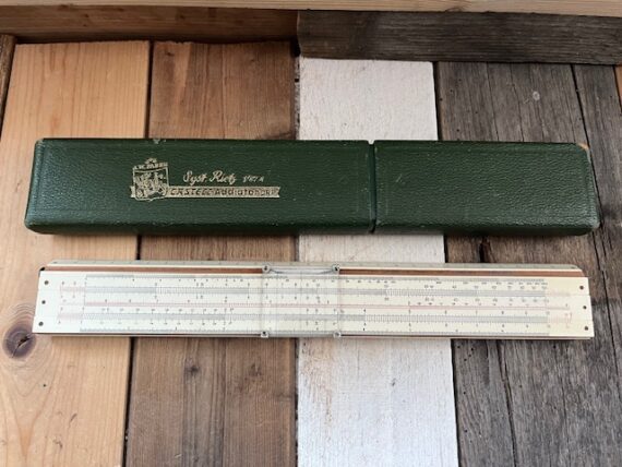 Faber Castell Rietz 1/87A addiator slide rule pen case 1960 Germany