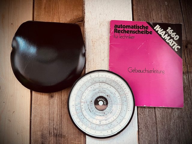 IWA Iwamatic 1660 technical circular slide rule 1960's Germany