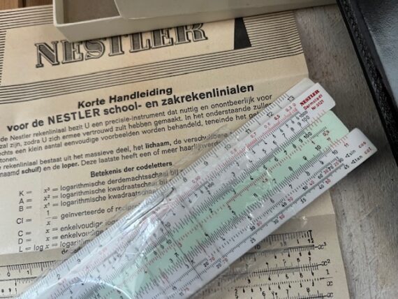 Nestler 0121 Darmstadt pocket slide rule MIB 1970 Germany Netherlands