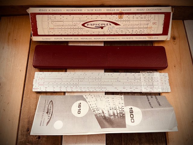 Graphoplex 1614 log log slide rule NMIB 1970 France