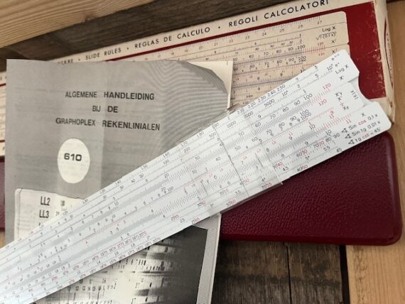 Graphoplex 1614 log log slide rule NMIB 1970 France