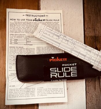 Pickett 160C-T microfine pocket slide rule full set 1960 USA