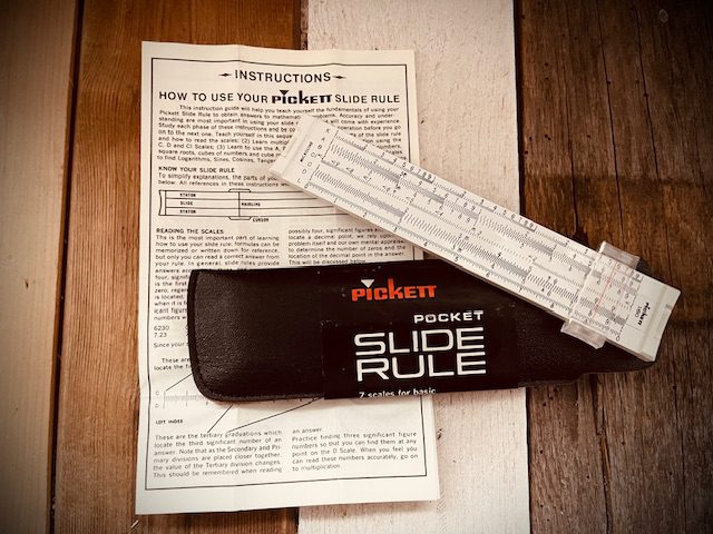 Pickett 160C-T microfine pocket slide rule full set 1960 USA