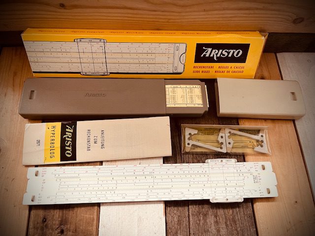 Aristo 0971 Hyperbolog slide rule NMIB 1970 Germany