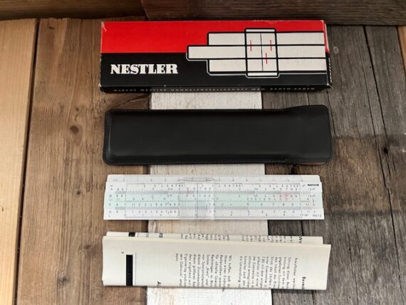 Pocket slide rule Nestler Rietz NMIB 1970 Germany - Image 2