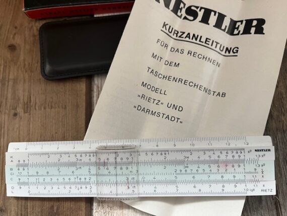 Pocket slide rule Nestler Rietz NMIB 1970 Germany - Image 4