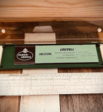 Faber Castell 111/54 Darmstadt slide rule case manual 1970 Germany