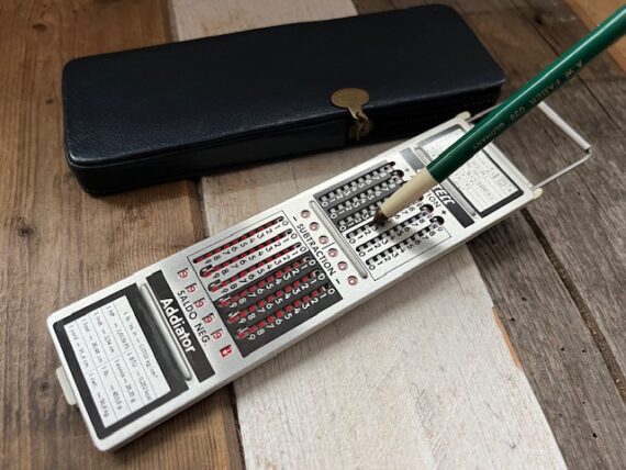 Faber Castell 67/54Rb addiator pen slide rule blue case 1972 Germany