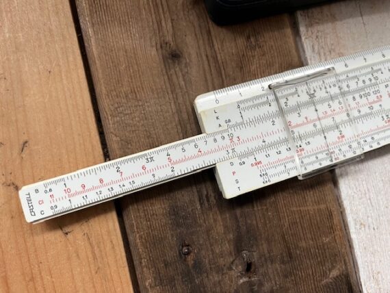 Faber Castell 67/54Rb addiator pen slide rule blue case 1972 Germany - Image 5