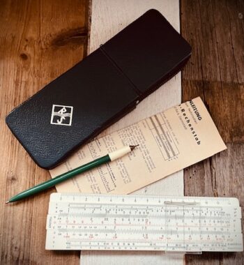 Faber Castell 67/54Rb addiator pen slide rule blue case 1972 Germany